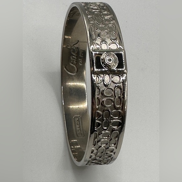 Coach Silver Embossed Bangle - Picture 5 of 5